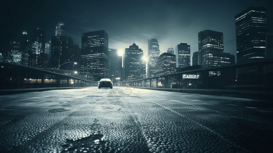 现代城市汽车黑夜高清图片