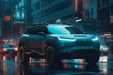 电动车车牌未来派电动SUV新能源车设计图片