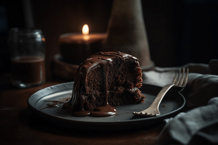 巧克力酱流心蛋糕图片