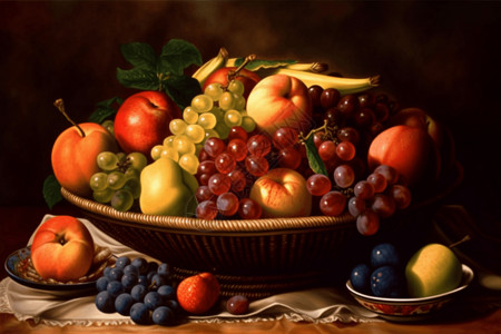 各种水果的拼盘背景图片