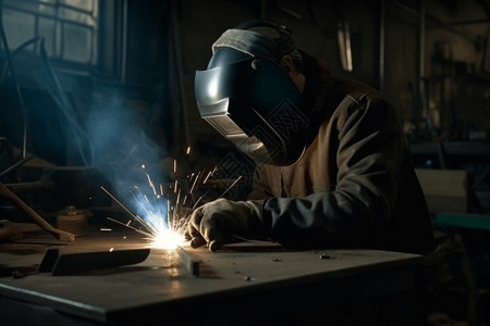 在焊铁的工人图片