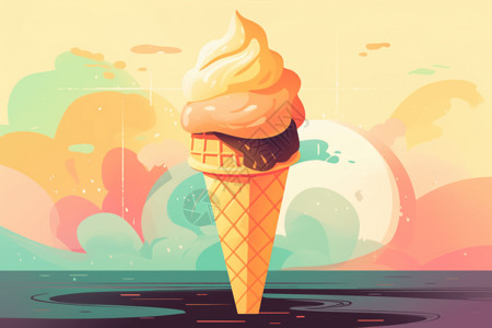 美味的冰淇淋甜筒图片