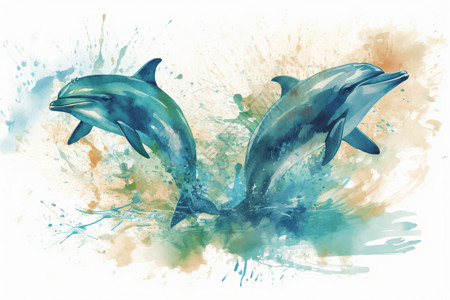 从水里跳出的海豚图片
