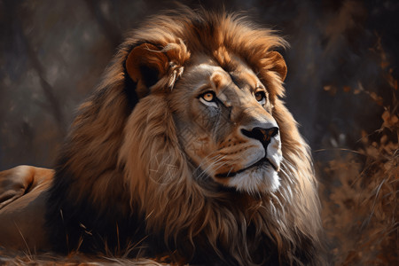 壮硕的狮子背景图片