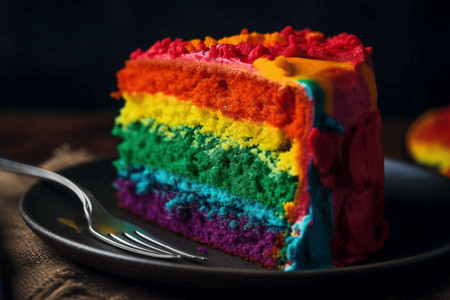 多层彩虹蛋糕图片