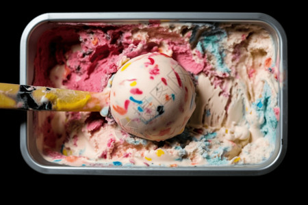 盒子里美味的冰淇淋背景图片