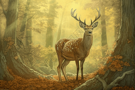 森林里的小鹿高清图片