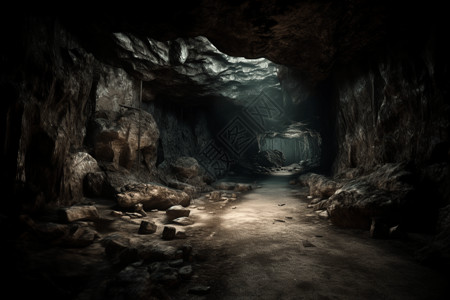 神秘的洞穴黑暗高清图片素材