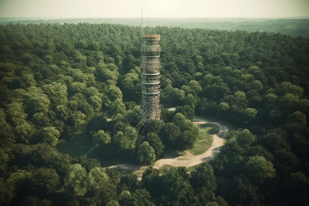 森林中的测风塔背景