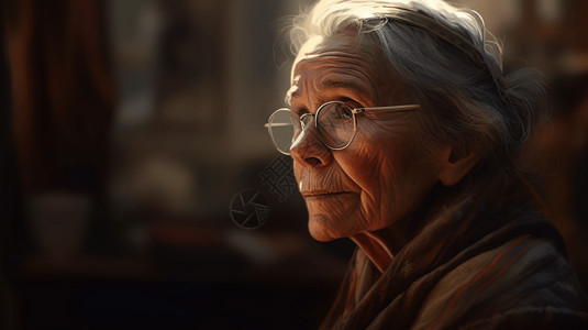 美丽老年妇女外国老年妇女插画