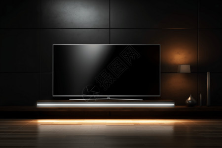 现代客厅里的电视机背景图片