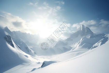 冬季的雪山图片