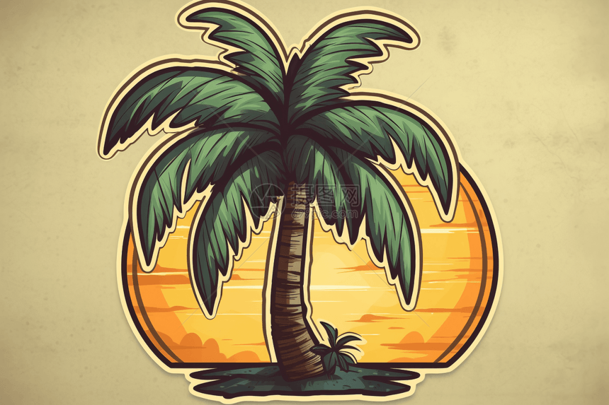 热带的棕榈树贴纸图片