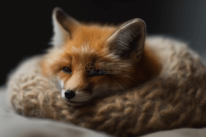 一只毛毡狐狸图片