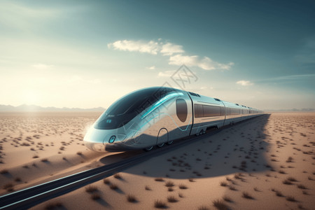 混合动力车行驶在沙漠中的氢动力车设计图片