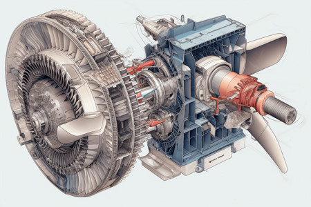 涡轮机解图背景图片