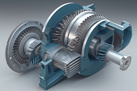 工业化风力涡轮机齿轮插画