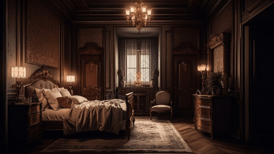美式传统卧室图片