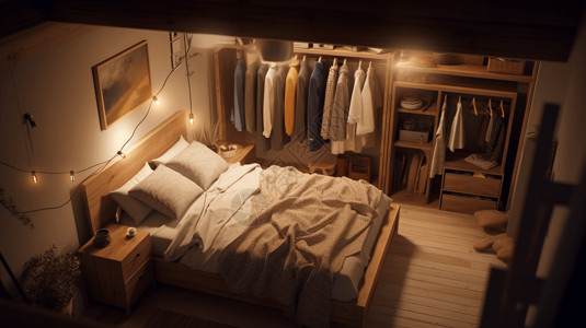 木质乡村卧室设计图背景图片
