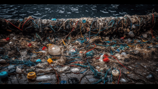 海洋塑料垃圾海洋塑料污染和回收工作设计图片
