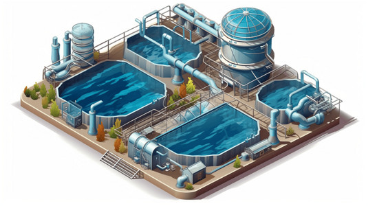 水泵地热水产养殖概念插图插画