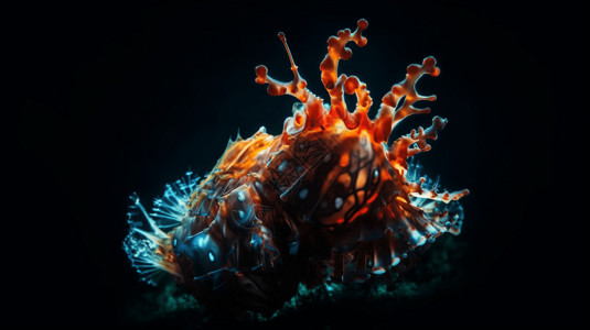 研究人员探索深海生物图片