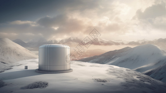雪源软胶囊空气源加热系统概念图背景