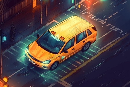 电动出租车概念插图高清图片