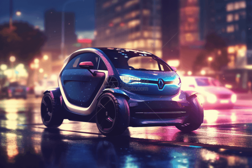 未来派电动汽车3D概念图图片