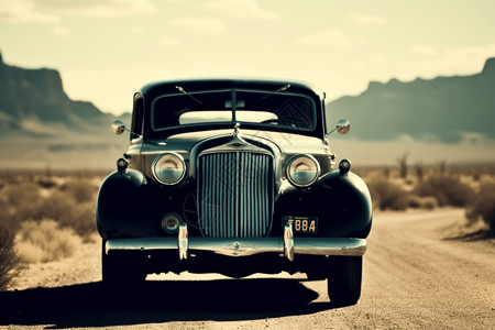 沙漠背景下的汽车背景图片