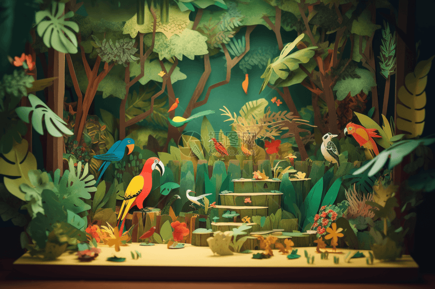 雨林展览的立体模型图片