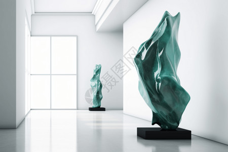 艺术馆内展示的玉雕场景图片