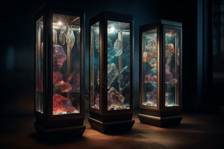 宝石玻璃展示柜概念图图片