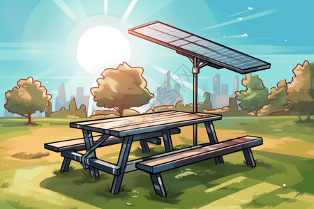 太阳能野餐桌图片