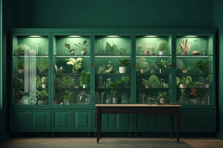 植物学收藏家收藏柜场景设计图片