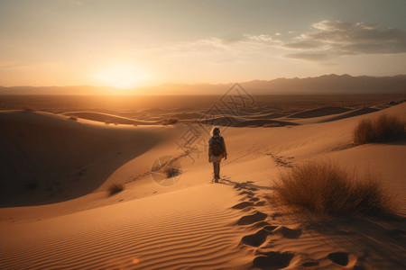 无垠的沙质沙漠背景