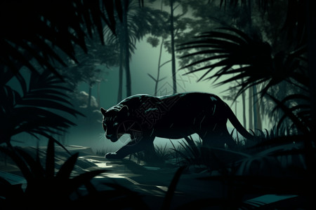 丛林里狩猎的豹子图片