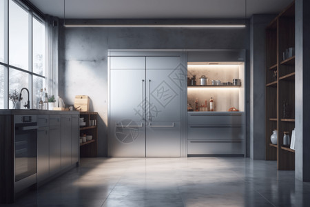 现代厨房智能冰箱高清图片