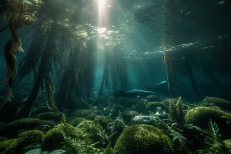 森林海水海底世界背景