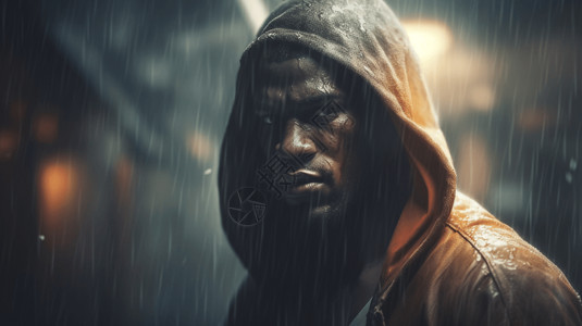 狂风暴雨中的战士背景图片