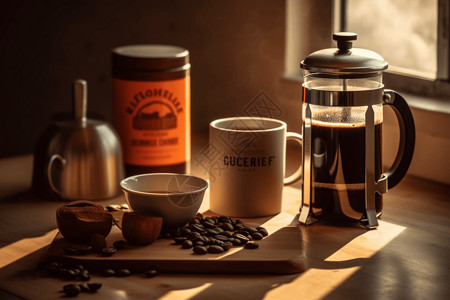 咖啡手工的压榨机背景图片
