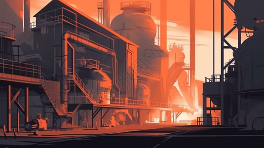 金属炼钢厂平面插图背景图片
