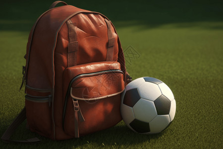背包和足球图背景图片