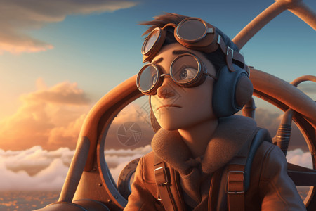 轰炸机一个大胆的冒险家插画