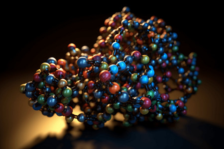 3D分子图形背景图片