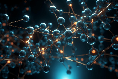 分子宇宙的3D可视化背景图片