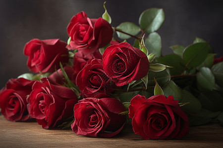 红玫瑰鲜花背景图片
