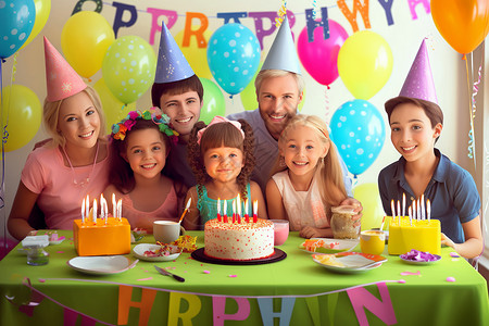 参见孩子生日聚会的照片蛋糕高清图片素材