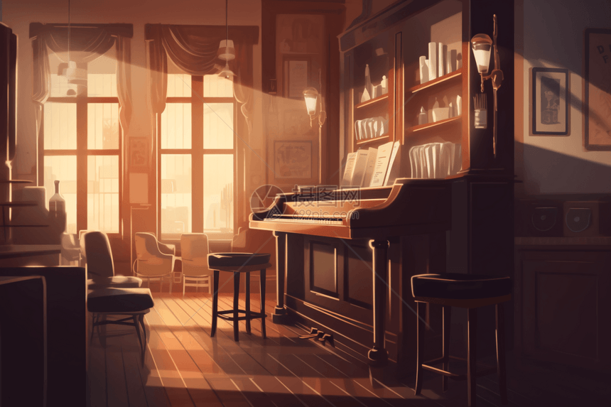 精致的钢琴酒吧图片