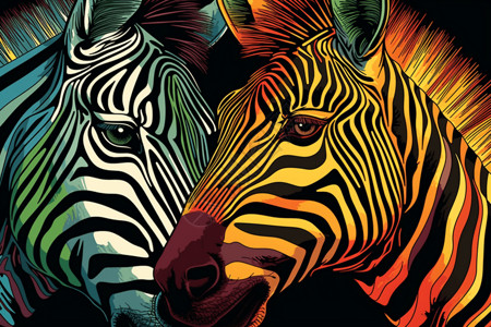 彩色的斑马动物学的高清图片